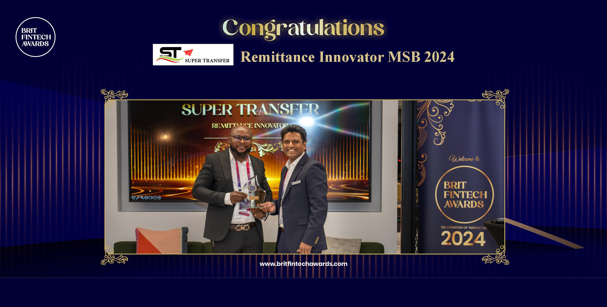 Remittance Innovator MSB of the 2024 at Brit Fintech Awards